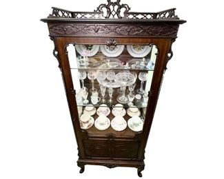 Edwards & Roberts Antique Victorian Era/Turn of Century Curio Cabinet Made in England