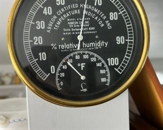 Vintage Abbeon Cal. Inc. Hygrometer & Thermometer In Brass Case, Retails For $321&nbsp;