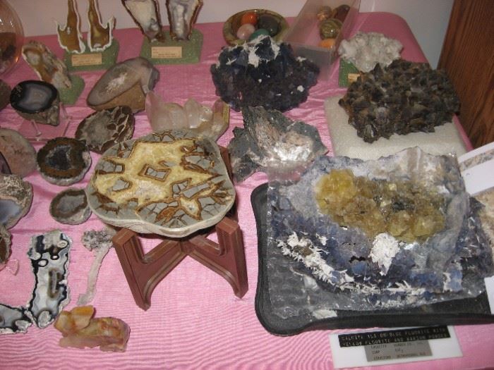 Rocks and Geodes!!! The big one on right is from Hardin County Illinois