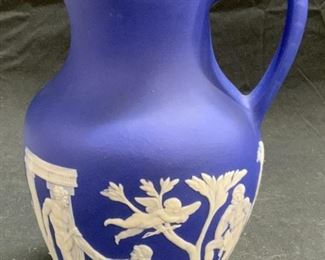 WEDGWOOD Blue Ceramic Grecian Pitcher
