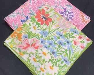 Group 11 Green & Pink Floral Dinner Napkins
