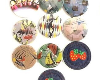 Lot 10 Abstract Pop Fashion Pocket Mirrors, New
