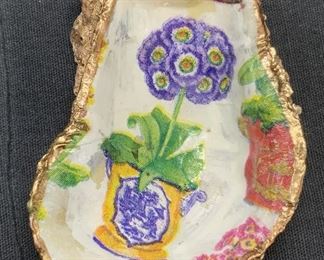 Decoupage Oyster Shell Trinket Dish
