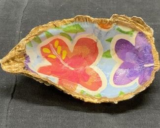 Decoupage Oyster Shell Trinket Dish
