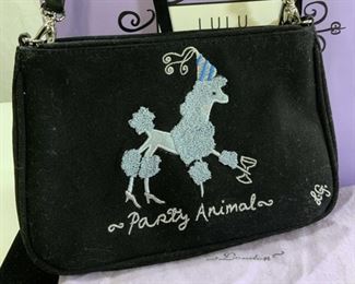 LULU GUINNESS Poodle Purse w Duster, Gift Bag
