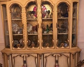 Huge French Provincial China Cabinet
