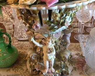 Meissen Compote w/ Matching Candlesticks