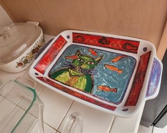 Cat casserole and Corningware