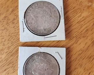 1921 and 1923 one dollar coins