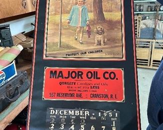 original calendar from the Major Oil Co. Cranston, RI 1951