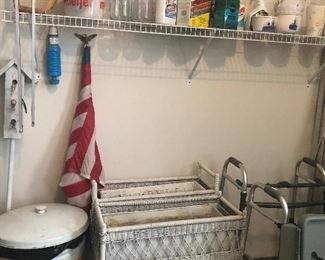 Wicker Planters, Walkers, Trash Can