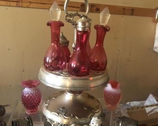 Cranberry Castor Set, Salt & Pepper