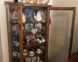 Curved Glass China Cabinet, Glassware