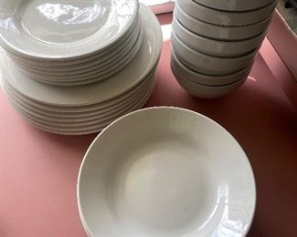 William Sonoma White Dishes, Set of 7 Plates, Bowls, Salad Plates & 8 Cereal Bowls