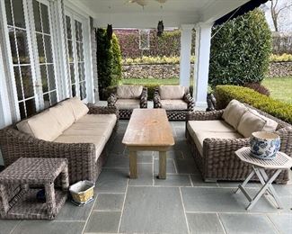 Restoration Hardware Patio Set 
Includes Cushions,  2 chairs, Sofa, loveseat and end table 