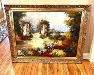 Large, beautiful Oil on canvas with Ornate Frame