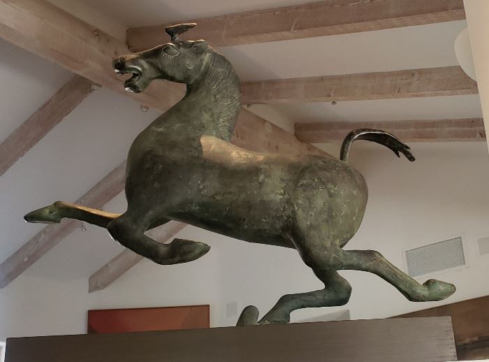 Large Antique Chinese Bronze Stallion