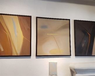 "Tryptich" Abstract Paintings by Richard Alther, listed