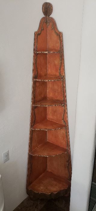 Painted Wedge-Shape Whatnot Shelf from the Estate of Bing Crosby