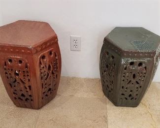 Two Chinese Pierced Stools