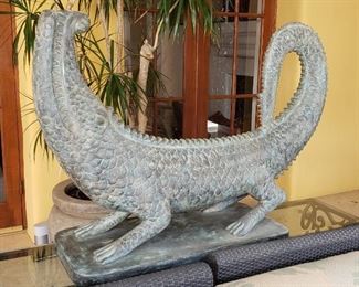 Antique Chinese Bronze Crocodile