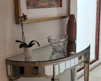 Hollywood Regency Mirrored Console Table