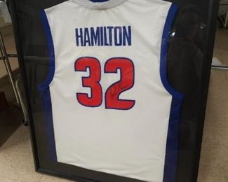 Signed & Framed Pistons Jersey 