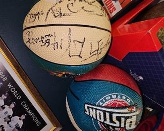 Signed Piston Basketballs 