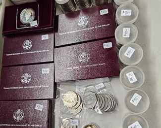 Sealed Bank Coin Bags, Silver Coins & Kennedy Half Dollars 