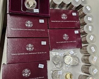 Sealed Bank Coin Bags, Silver Coins & Kennedy Half Dollars 