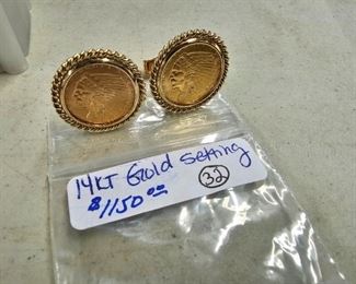 Pair of 14K Gold Quarter Eagle 2 1/2 Dollar Coins Made Into Cufflinks 
***Due to the fluctuation in spot price of precious metals, prices are subject to change and values shown are an example of final selling price. Coins will be reassessed for value in accordance to the morning March 24th spot price