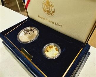 2002 Gold & Silver 2-Coin Proof Set in BOX w/ COA 