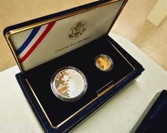 2002 Gold & Silver 2-Coin Proof Set in BOX w/ COA 