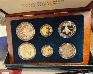 US Civil War Gold & Silver Proof 6-Coin Set in Box w/COA