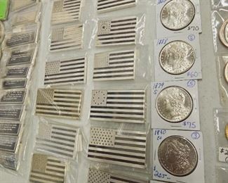 Silver Ingots & Morgan Silver Dollars 