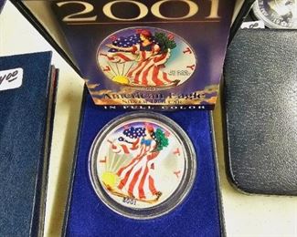 Walking Liberty Painted Silver Coin 