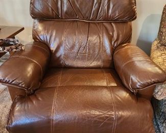 Brown Leather Rocker Recliner Chair 
