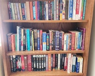Wooden Bookshelf with Books 