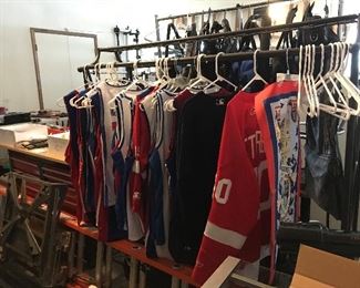 Pistons Jersey’s and Metal Clothes Rack 