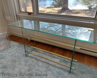Glass and Brass Console Table