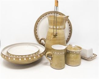 Showa Japan Kasuga Patio Stoneware Coffee Pot and Pieces