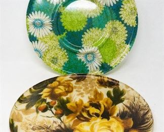 Two Vintage Fiberglass Trays 17"