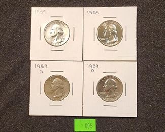 LOT 005 4 1959 WASHINGTON QUARTERS