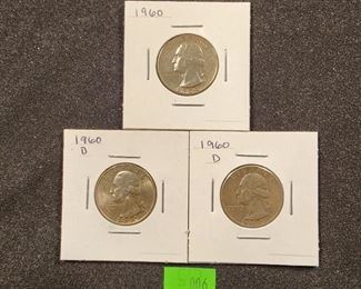 LOT 006 3 1960 WASHINGTON QUARTERS