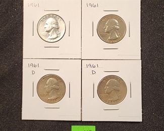 LOT 007 4 1961 WASHINGTON QUARTERS