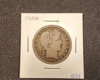 LOT 21 1906 BARBER HALF