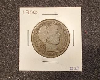 LOT 22 1906 BARBER HALF