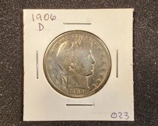 LOT 23 1906-D BARBER HALF