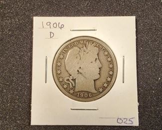 LOT 025 1906-D BARBER HALF