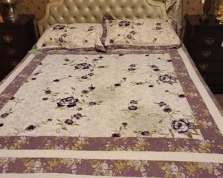 King Koil Full Mattress Set,
Mid-Century tuffed velvet headboard